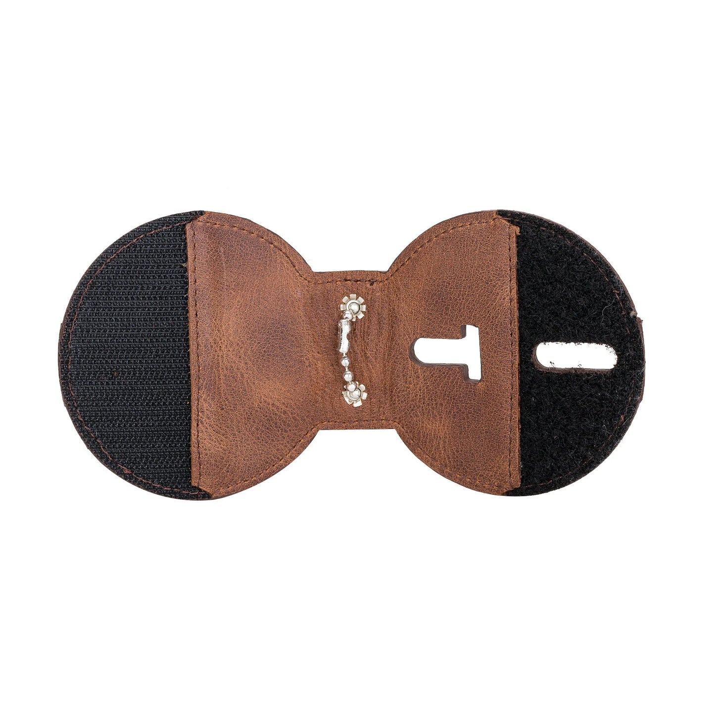 Saddle Brown Full Grain Leather Round Police Badge Holder Belt Clip - Optional to Use Around The Neck (Copy)